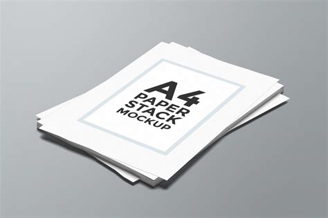 A4 Paper Stack Mockup — Medialoot