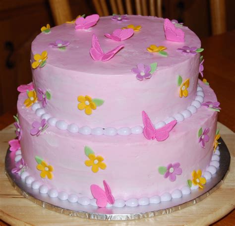 Cakes With Flowers And Butterflies