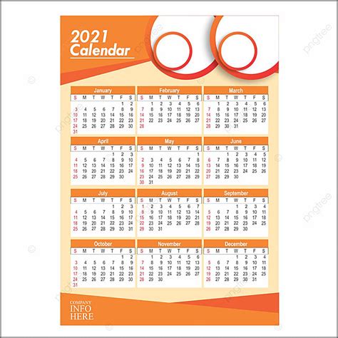 Gambar 2021 Template Kalender Oranye Templat Untuk Unduh Gratis Di Pngtree