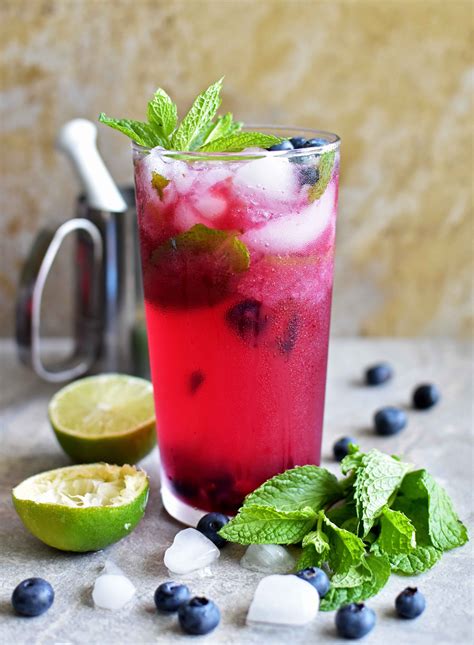 Blueberry Virgin Mojito Recipe Watermelon Smoothies Summer Drinks
