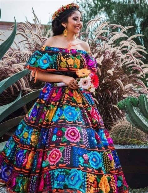 Colorful Chiapas Style Dress Custom Made Hand Embroidered Etsy Mexican Embroidered Dress