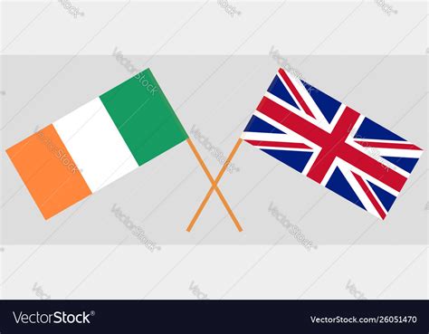Uk And Ireland British And Irish Flags Royalty Free Vector
