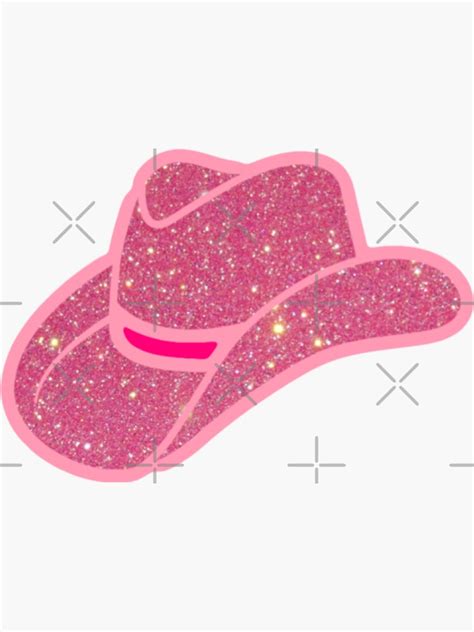 Pink Glitter Cowgirl Hat Sticker For Sale By Juliasantos5 Redbubble
