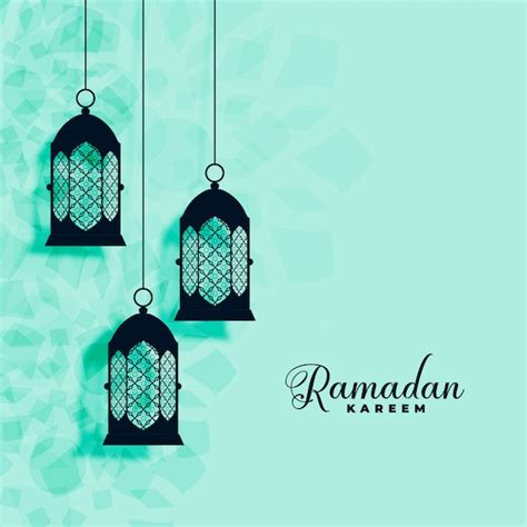 Free Vector Hanging Islamic Lamps Decoration Ramadan Kareem Background
