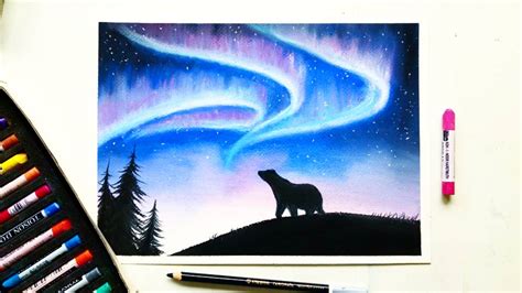 Drawing The Northern Lightsaurora Borealis With Soft Pastels