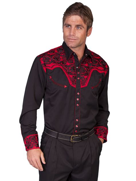 Mens Embroidered Cowboy Shirt Dazzle