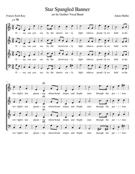 Sheet music & lyrics star spangled banner , the american national anthem, was written by francis scott key, a lawyer and amateur poet. Star Spangled Banner sheet music for Voice download free in PDF or MIDI