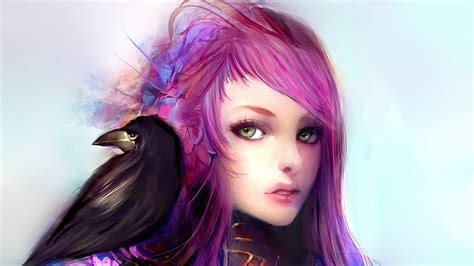 Customize and personalise your desktop, mobile phone and tablet with these free wallpapers! anime girls, Pink hair, Artwork, Anime, Crow, Fanelia.fr ...