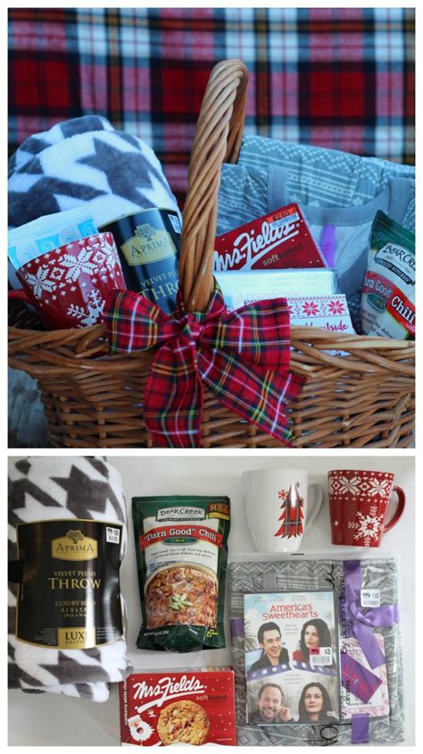 Help your friends battle those cold christmas nights with a thoughtful and pretty gift basket. Themed gift basket roundup - A girl and a glue gun