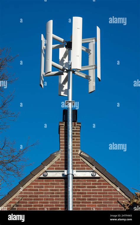 Small Vertical Axis Wind Turbine For Homes Close Up Of Small Power