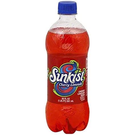 Sunkist Cherry Limeade Soda 20 Oz 24 Units