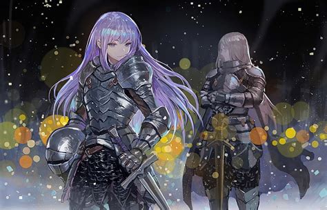 3840x2160px Free Download Hd Wallpaper Anime Anime Girls Armor Sword Weapon Long Hair