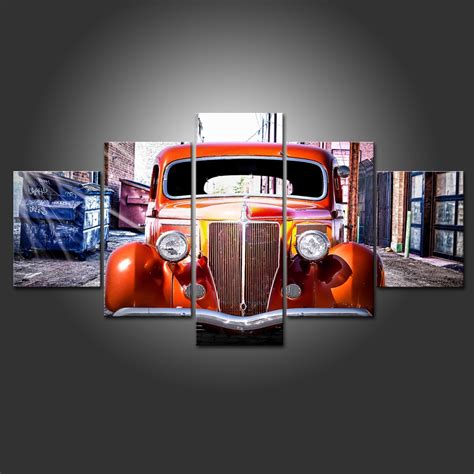 Classic Car Poster Wall Art Print Painting 5 piece canvas art car Pics