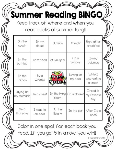 Read Like A Rock Star Summer Reading Bingo Freebie