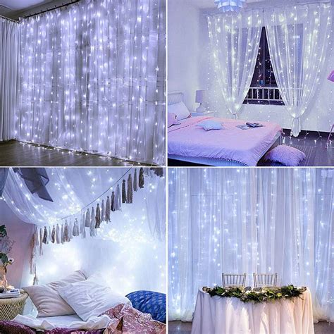 300 Led Fairy Curtain String Fairy Light Usb String Hanging Lights W Remote Controller 8 Modes