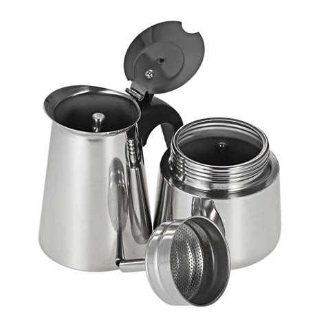 Decdeal 300ml 6 Cup Stainless Steel Espresso Percolator Coffee Stovetop