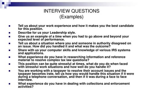 For example, at company x, i led a project for migrating all operations data to a new data warehousing system to cut down on costs. PPT - INTERVIEW QUESTIONS (Examples) PowerPoint ...