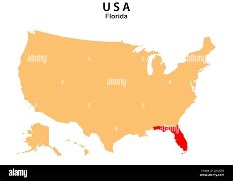 Mapa Del Estado De Florida Resaltado En El Mapa De Estados Unidos Mapa