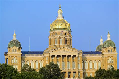 Golden Dome Of Iowa State Capital Photograph By Panoramic Images Fine