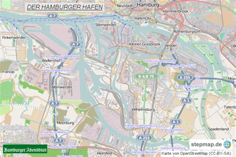 / der hamburger hafen liegt an der unterelbe und ist damit etwa 100 kilometer von der mündung der elbe in die nordsee entfernt. Der Hamburger Hafen von abendblatt - Landkarte für Deutschland
