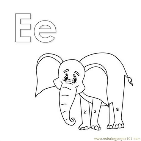 Coloring Pages E Elephant Animals Elephant Free Printable