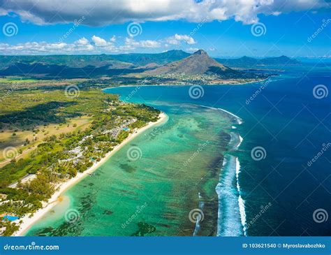 Aerial View Of Mauritius Island Stock Photo Image Of Palm Landmark