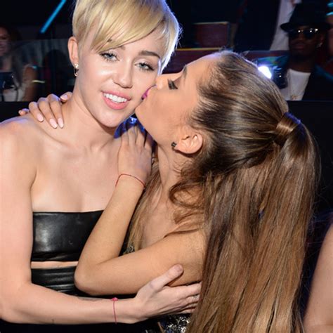 Miley Cyrus And Ariana Grande Kissing
