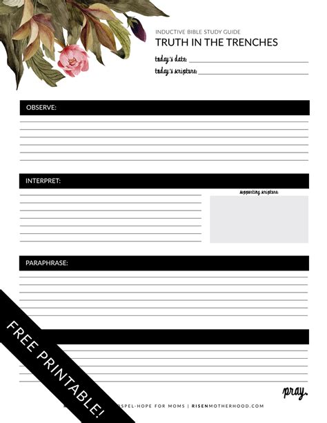 Free Printable Inductive Bible Study Worksheets
