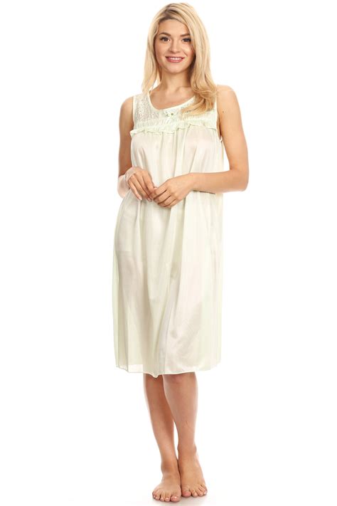 Lati Fashion Women Nightgown Sleepwear Female Sleep Dress Nightshirt Mint Xl
