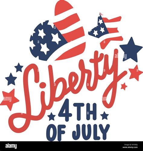 Th Of July USA Independence Day Red And Blue Vector Lettering Stock Vector Image Art Alamy