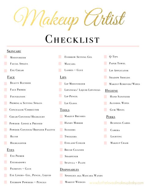 Makeup Artist Kit Checklist Freelance Makeup Artist Kit Makeup Artist