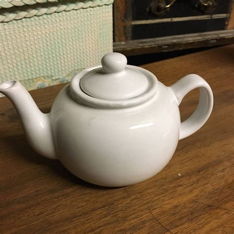 Small White Teapot Etsy