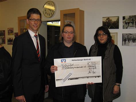 Das telefonbuch kann mit 4 adressen. Spendenübergabe der Hüttenberger Bank - Freiwillige ...