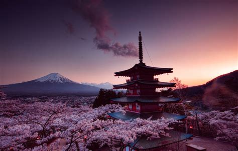 Churei Tower Mount Fuji In Japan 8k Hd Nature 4k Wallpapers Images