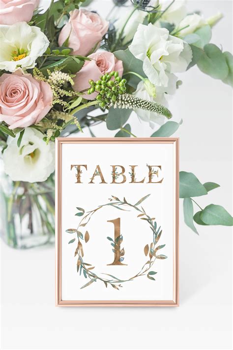 5x7 Table Number Template