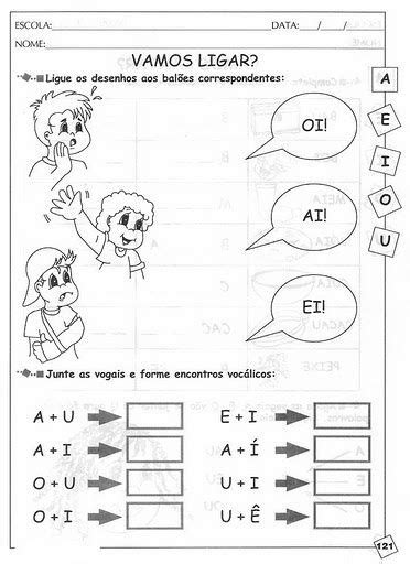 Atividades Com Encontros VocÁlicos Ou JunÇÕes De Vogais EspaÇo Educar