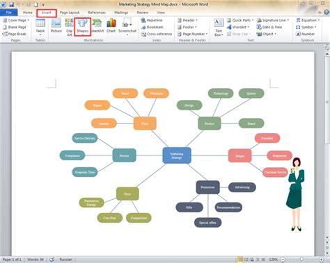 How To Create A Mind Map Using Ms Word Visual Maps Software Hot Sex