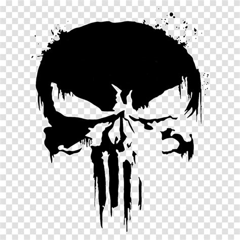 Punisher Skull Punisher Logo Stencil Silhouette Drawing Transparent