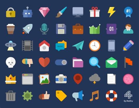 Colorful Flat Web Icons Pack Psd Freepsdcc Free Psd Files And
