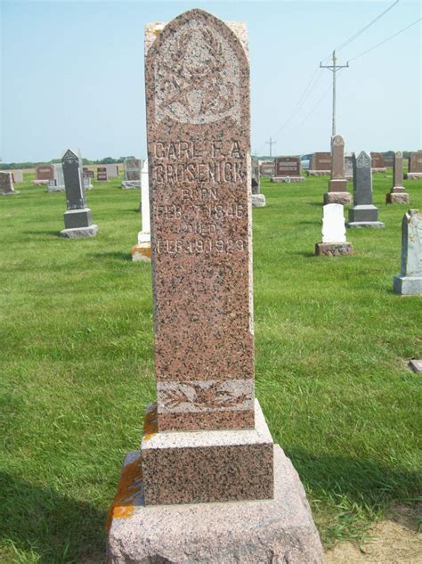 Carl F A Grosenick 1846 1929 Find A Grave Memorial Find A Grave