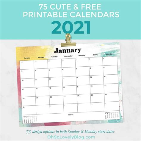2021 Calendar Designs
