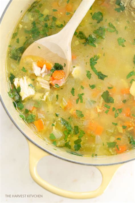 Top rated soup with chicken stock recipes. Roasted Garlic Chicken Soup - The Harvest Kitchen