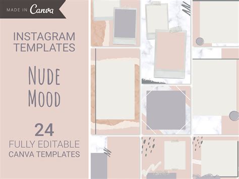 Nude Mood Canva Instagram Template Up She Rises My XXX Hot Girl