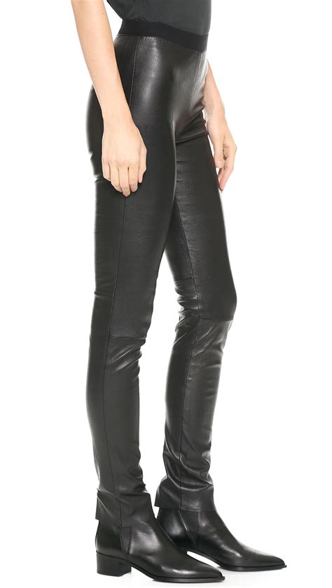 Acne Studios Clean Leather Pants Black In Black Lyst