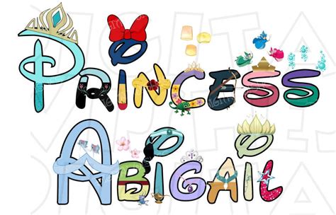 Any Name Or Phrase Disney Princess Text Font Digital Iron On