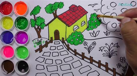 Dibujo Jardin Casa Para Colorear