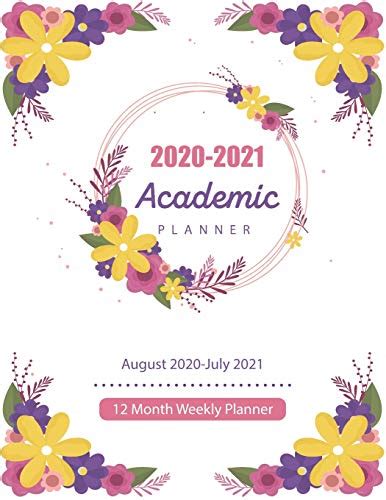 2020 2021 Academic Planner Flower Flat Design August 2020 July 2021