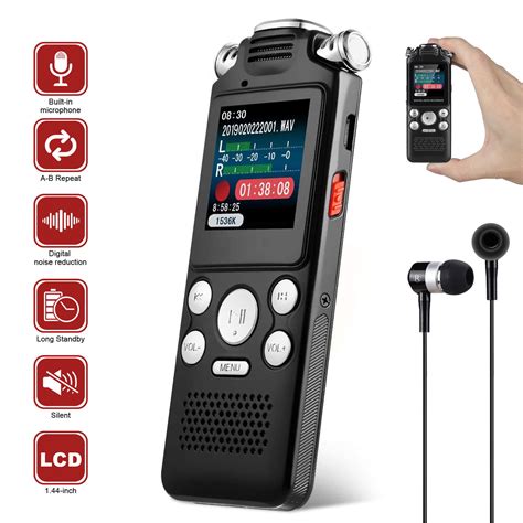 16gb8gb Digital Voice Activated Recorder For Lectures Eeekit 12h