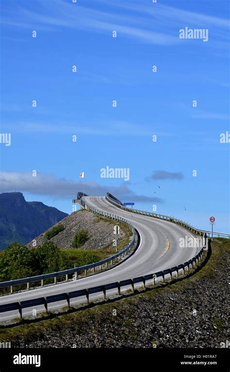 View Of The Storseisundet Bridge Norway Stock Photo Alamy