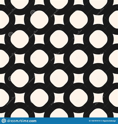 Abstract Geometric Background Monochrome Seamless Pattern With